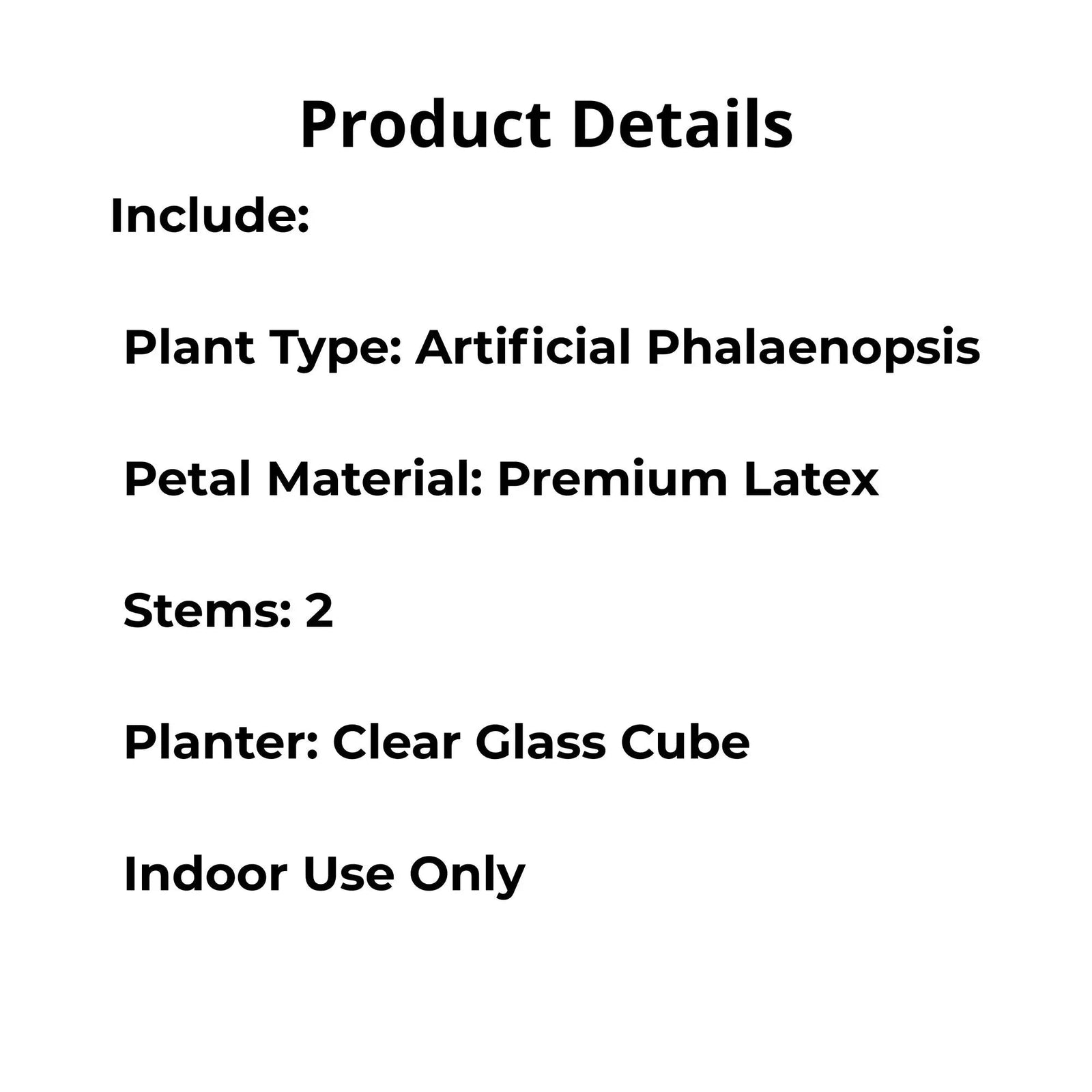 Artificial White Orchid Arrangement, Double Stem Real Touch Latex Phalaenopsis in Mirror Glass Cube Planter, Luxury Faux Orchid for Modern Home & Office Decor - The Room Collective